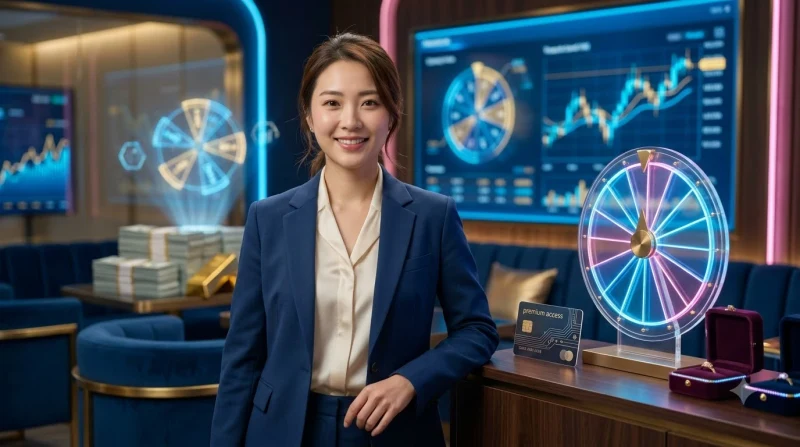 Ảnh minh họa quy trình hướng dẫn chơi game slot với các bước holographic ánh sáng