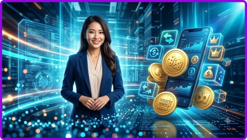 Hình ảnh liên minh HI88 OKVIP: Hai nền tảng số hợp nhất, tượng trưng cho sự hợp tác chiến lược và tầm quan trọng trong ngành giải trí trực tuyến.