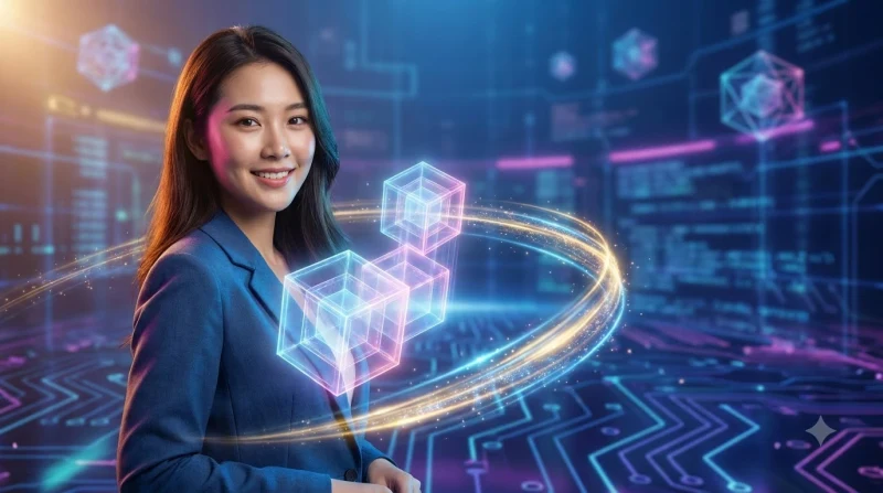 Hình ảnh minh họa tiêu chí đánh giá nền tảng với biểu đồ radar và các biểu tượng chất lượng.