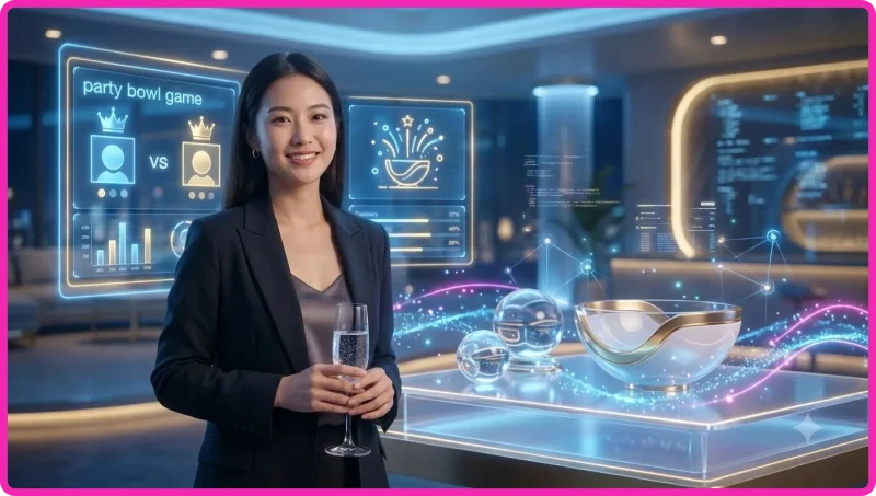 Minh họa trải nghiệm chơi game trực tuyến trên nền tảng cao cấp với giao diện holographic