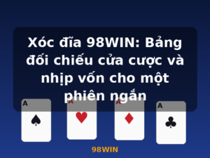 Xóc đĩa 98WIN: Bảng đối chiếu cửa cược và nhịp vốn cho một phiên ngắn - 98WIN
