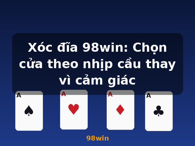 Xóc đĩa 98win: Chọn cửa theo nhịp cầu thay vì cảm giác - 98win