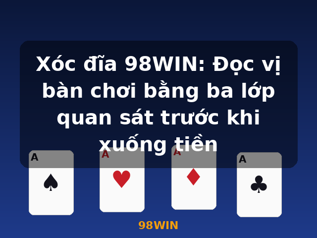 Xóc đĩa 98WIN: Đọc vị bàn chơi bằng ba lớp quan sát trước khi xuống tiền - 98WIN
