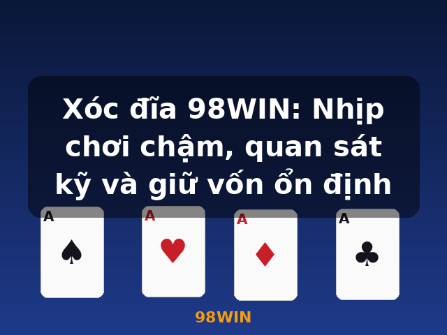 Xóc đĩa 98WIN: Nhịp chơi chậm, quan sát kỹ và giữ vốn ổn định - 98WIN