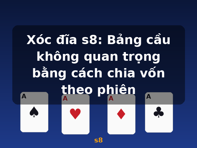 Xóc đĩa s8: Bảng cầu không quan trọng bằng cách chia vốn theo phiên - s8 Xóc đĩa s8: Bảng cầu không quan trọng bằng cách chia vốn theo phiên - s8